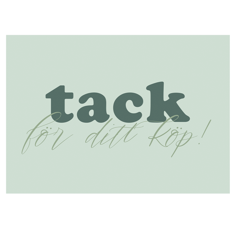 Kiitoskortti "Tack för ditt köp!" Fair green - 1