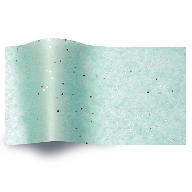Silkkipaperi Kimalle Akvamariini - 1