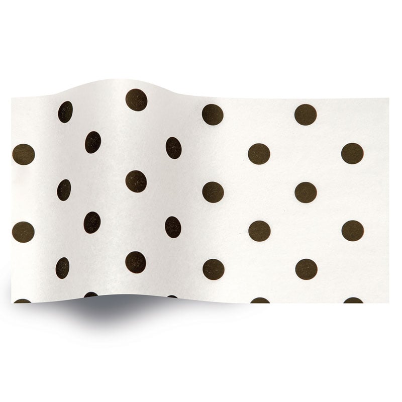 Silkkipaperi Black Dots on White - 1
