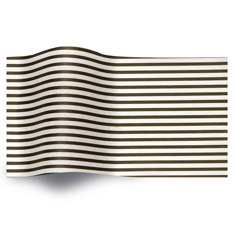 Silkkipaperi Black and White Pinstripe - 1