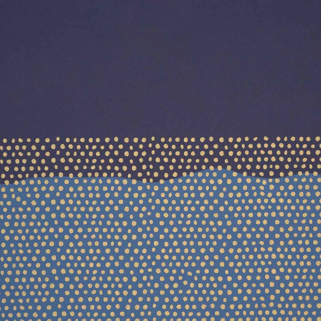 Lahjapaperi Half Dots, sininen/kulta
