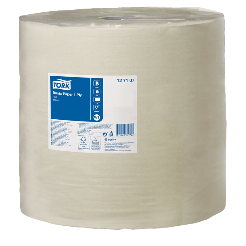 Teollisuuspyyhe Tork Basic W1, keltainen - 1