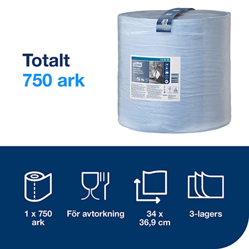 Teollisuuspyyhe Tork Heavy Duty W1, sininen - 2