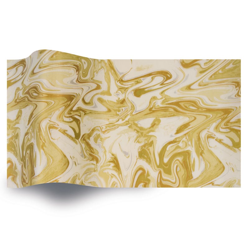Silkkipaperi Gold Marble on Ivory - 1