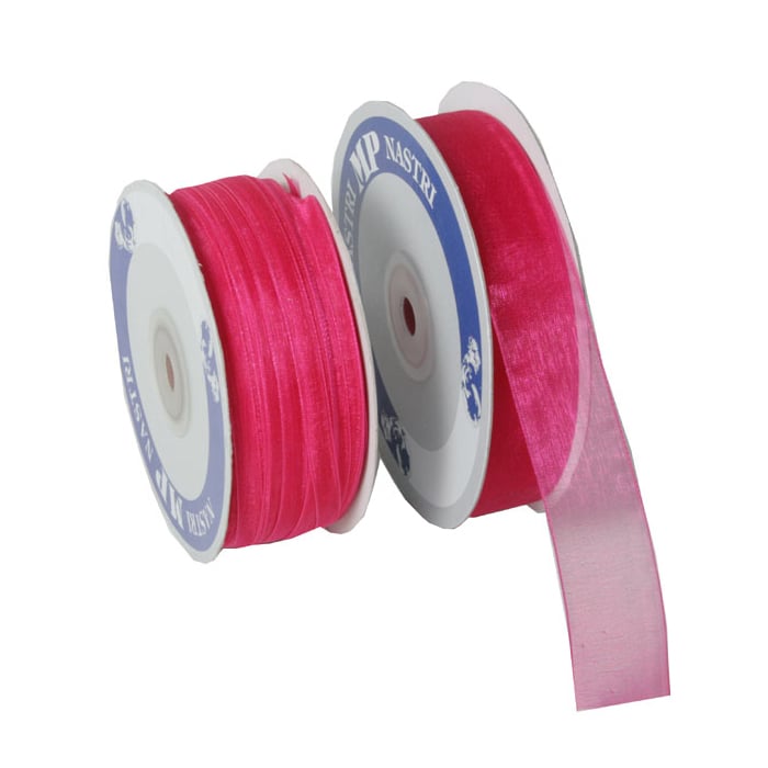 Organzanauha, fuksia - 1