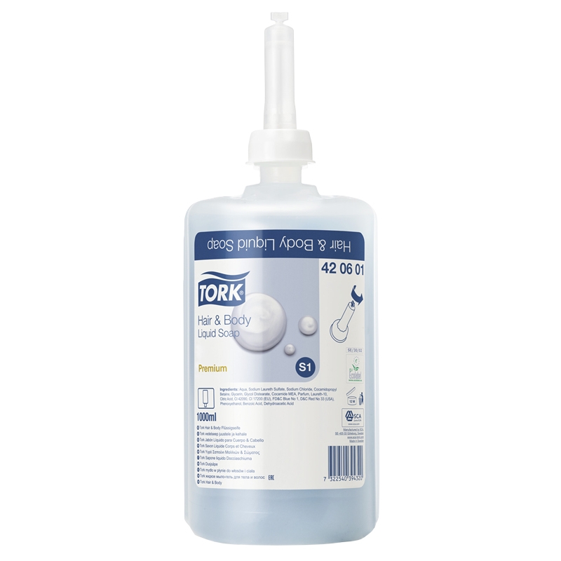 Suihkusaippua Tork Hair & Body S1 - 1