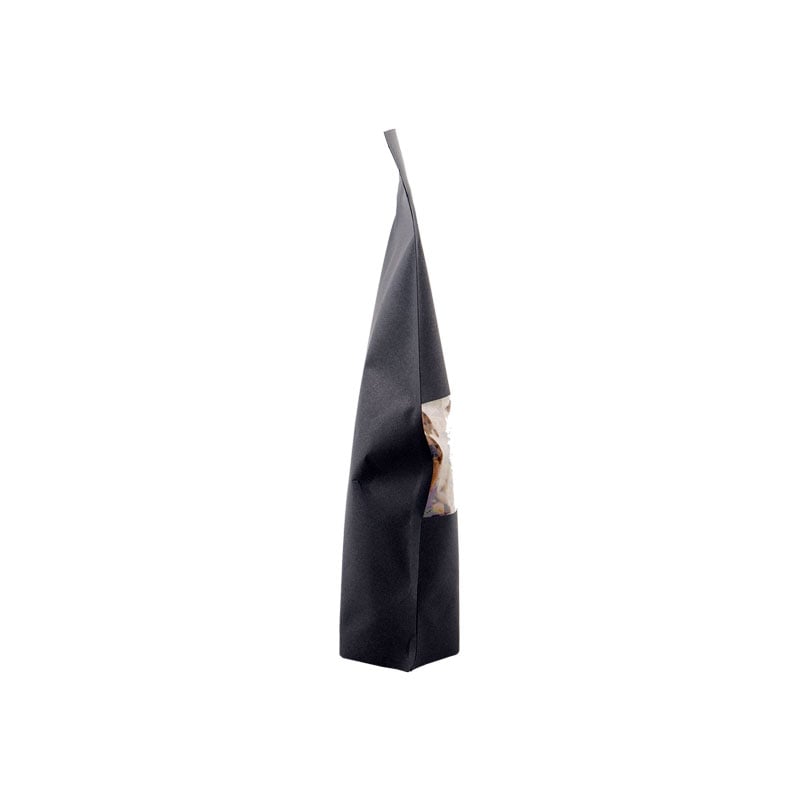 Doypack/Stand-up -pussi ikkunalla, paperi/PET/CPP, musta - 3