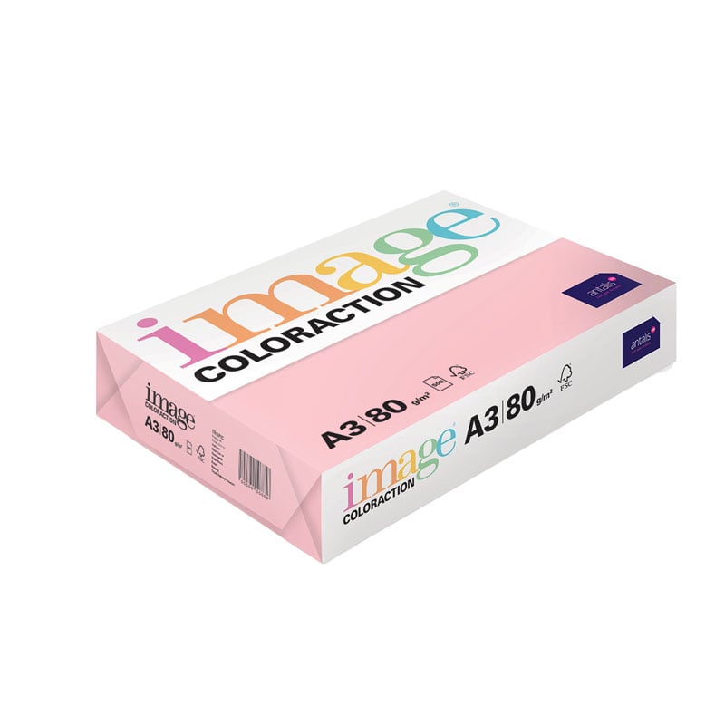 Värillinen paperi A4 & A3 vaaleanpunainen baby pink - 1