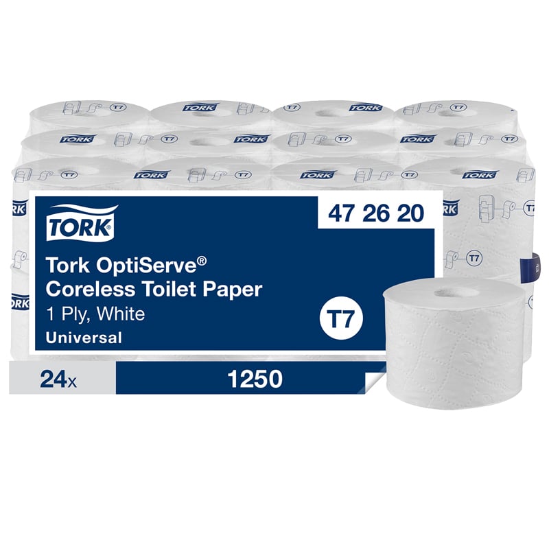 WC-paperi Tork Universal OptiServe® Coreless T7, 1-kerroksinen - 1