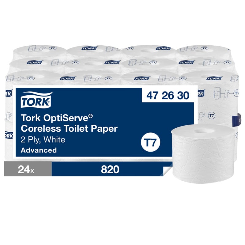 WC-paperi Tork Advanced OptiServe® Coreless T7, 2-kerroksinen - 1