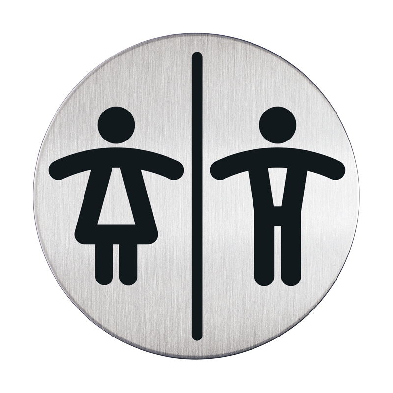 Symbolikyltti, pyöreä - nainen ja mies - 1
