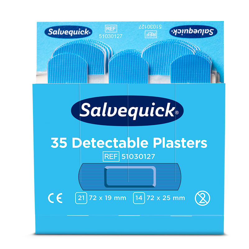 Laastari Salvequick Blue Detectable, täyttöpakkaus - 1