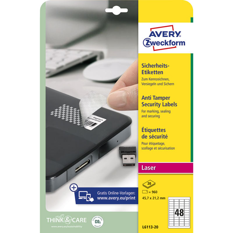 Tulostustarra Avery Anti Tamper sinetöintitarra - 3