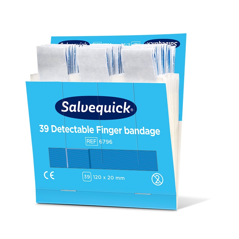 Laastari Salvequick Blue Detectable, erikoispitkä täyttöpakkaus - 1