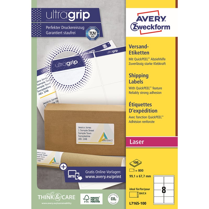 Tulostustarra Avery Shipping Labels QuickPeel - 1