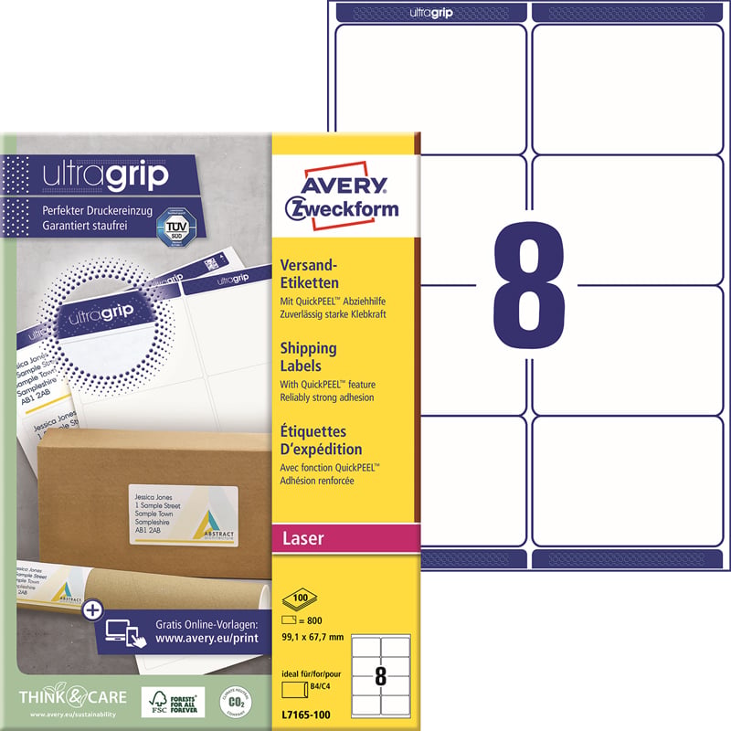 Tulostustarra Avery Shipping Labels QuickPeel - 3