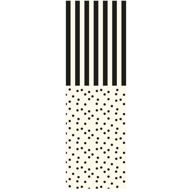 Pitkä sulkijatarra Stripes/Dots, black/creme - 2