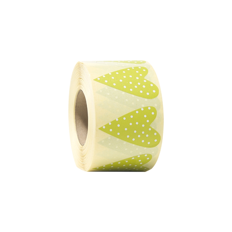 Tarra Modern Heart, lime valkoisilla pilkuilla - 1