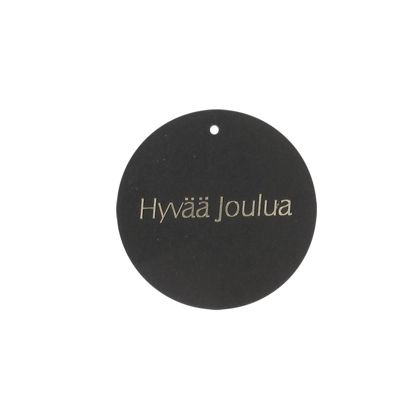 Pakettikortti Hyvää joulua, musta pyöreä - 1