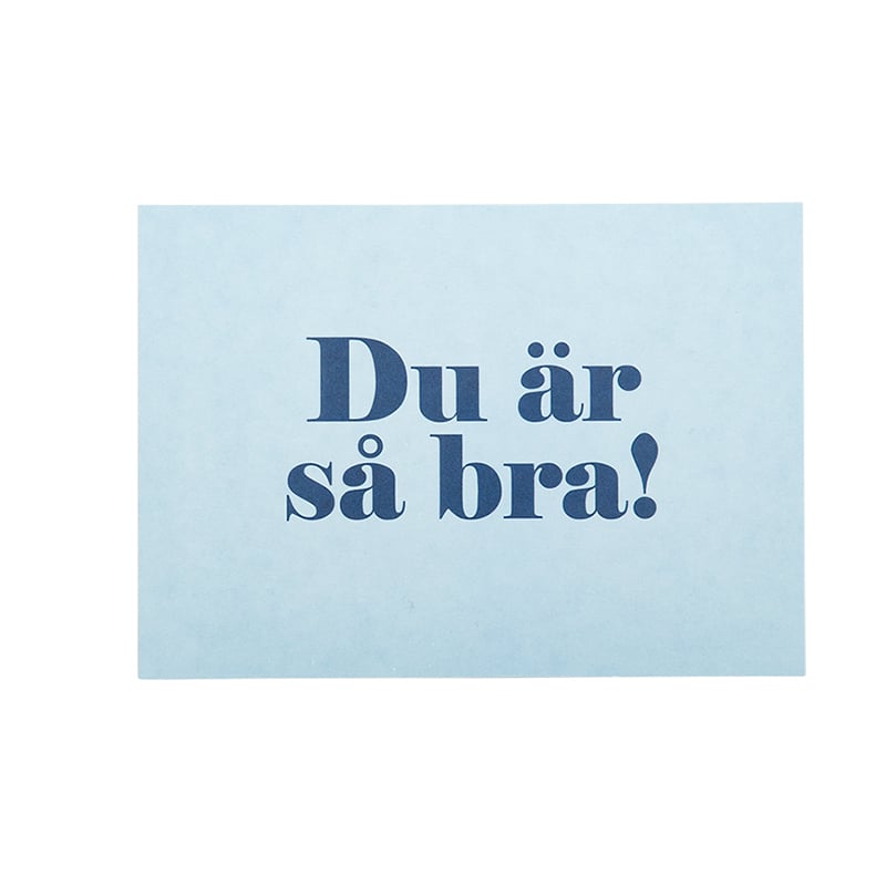 Kiitoskortti Miami Blue "Du är så bra!"