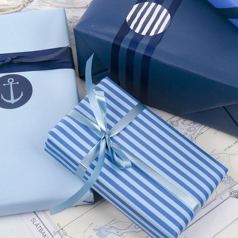 Lahjapaperi Navy Thin Stripes - 5