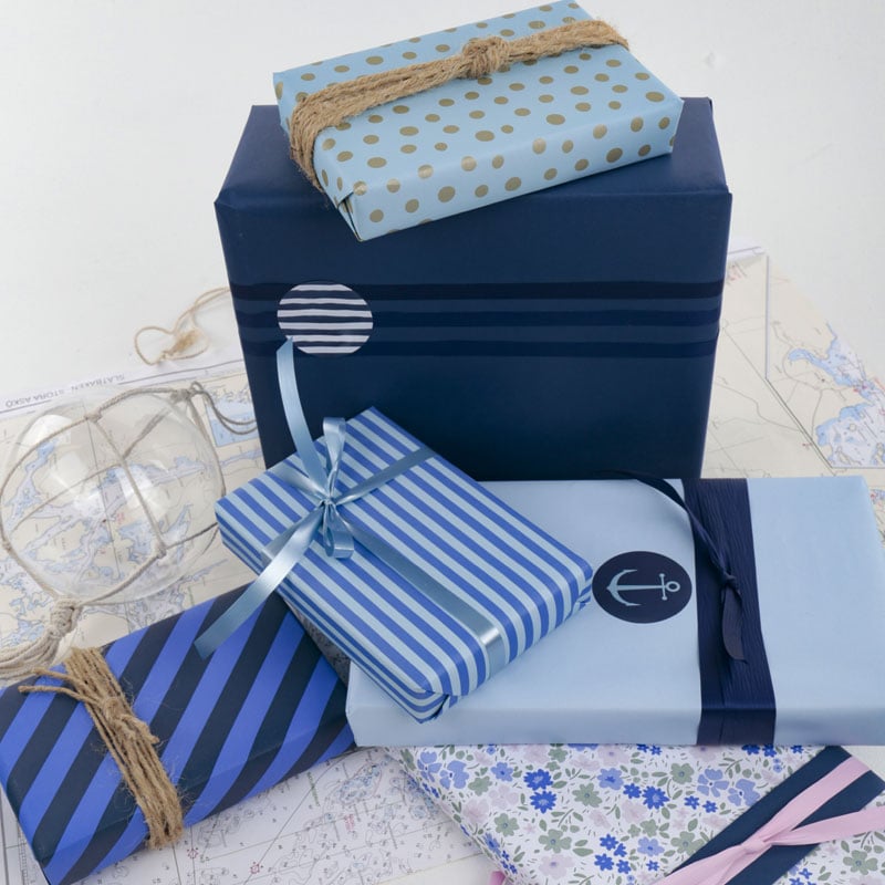 Lahjapaperi Miami Blue Gold Dots - 6