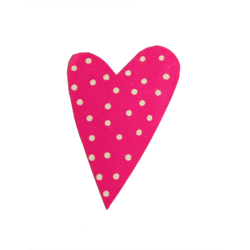 Tarra Modern Heart, fuksia valkoisilla pilkuilla - 2