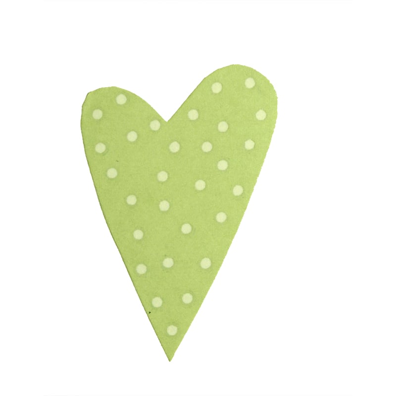 Tarra Modern Heart, lime valkoisilla pilkuilla - 2