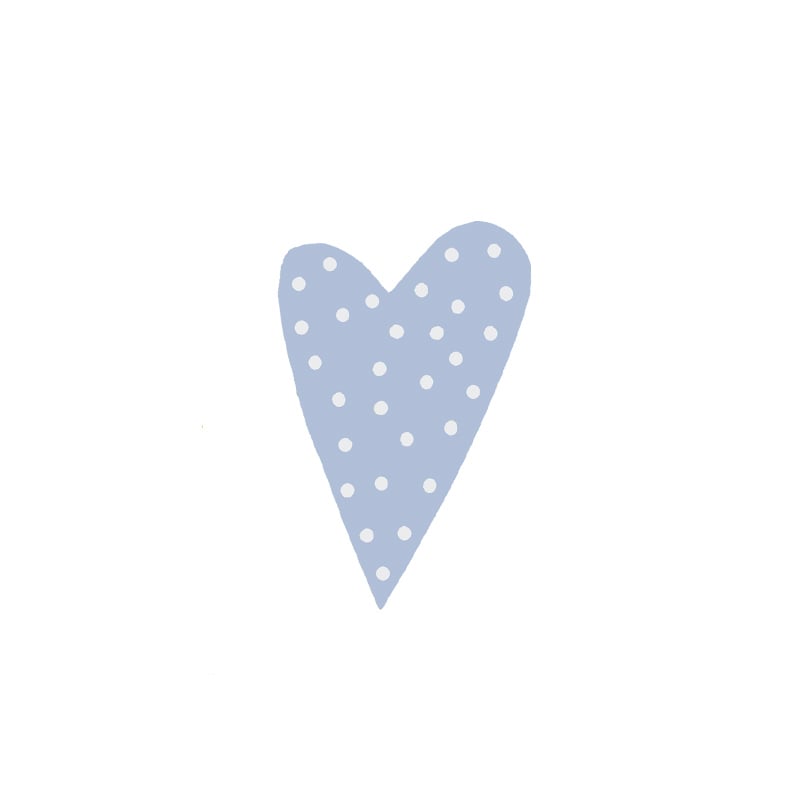 Tarra Modern Heart, vaaleansininen valkoisilla pilkuilla