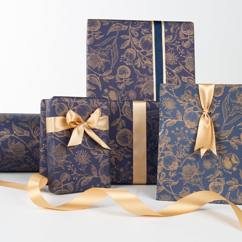 Lahjapaperi Golden Bird Blue - 2