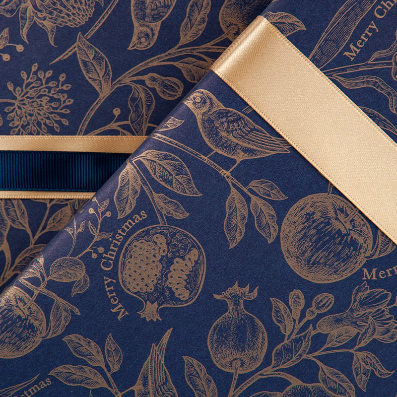 Lahjapaperi Golden Bird Blue - 3