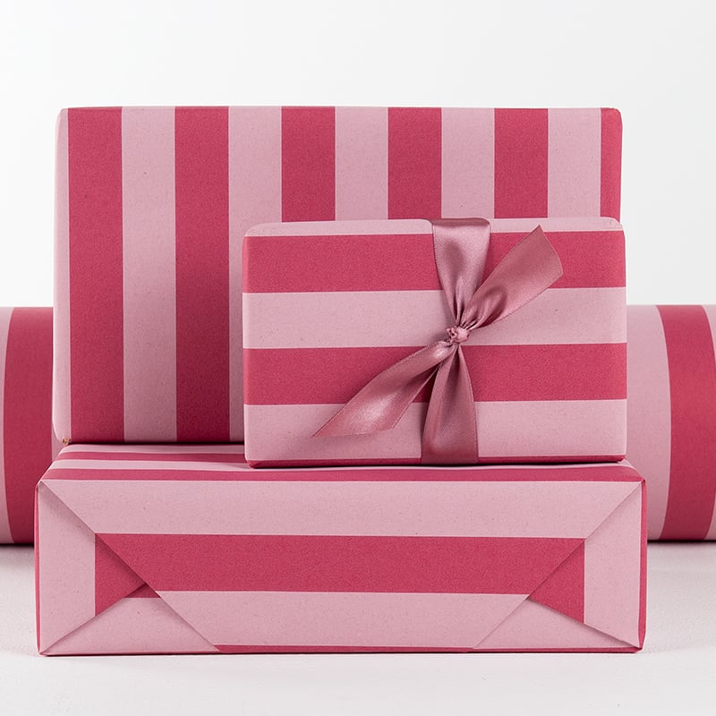 Lahjapaperi Stripes Pink/Red - 2