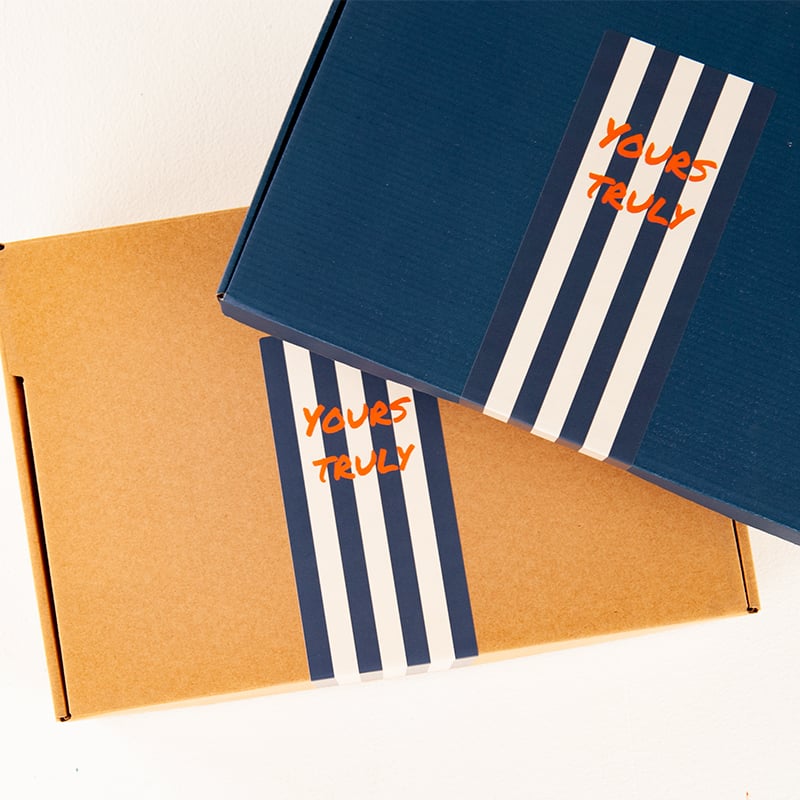 Pitkä sulkijatarra Striped Stories, blue/creme - 1