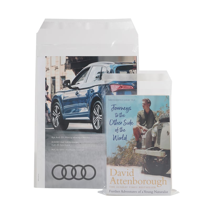Muovikuori postitukseen, läpinäkyvä, uudelleen avattava - 1
