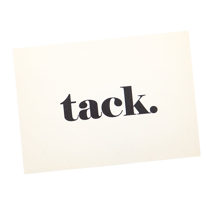 Kiitoskortti Venice Black "Tack"