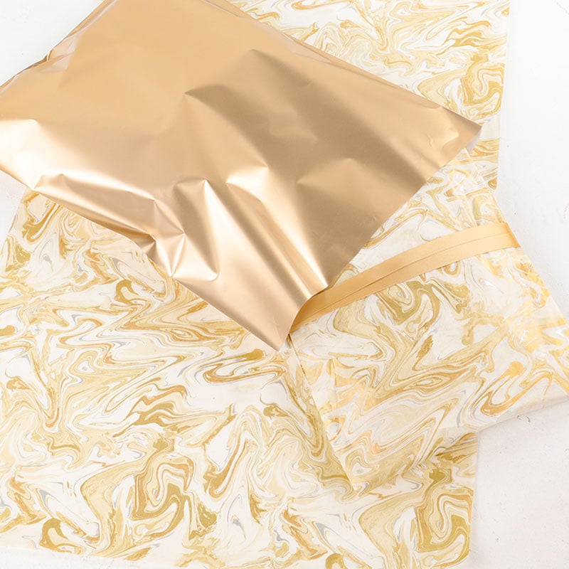 Silkkipaperi Gold Marble on Ivory - 3