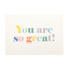 Kiitoskortti POP pastelli "You are so great"